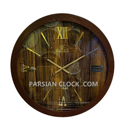 ساعت دیواری چوبی طرح خطی کد 110 (2)